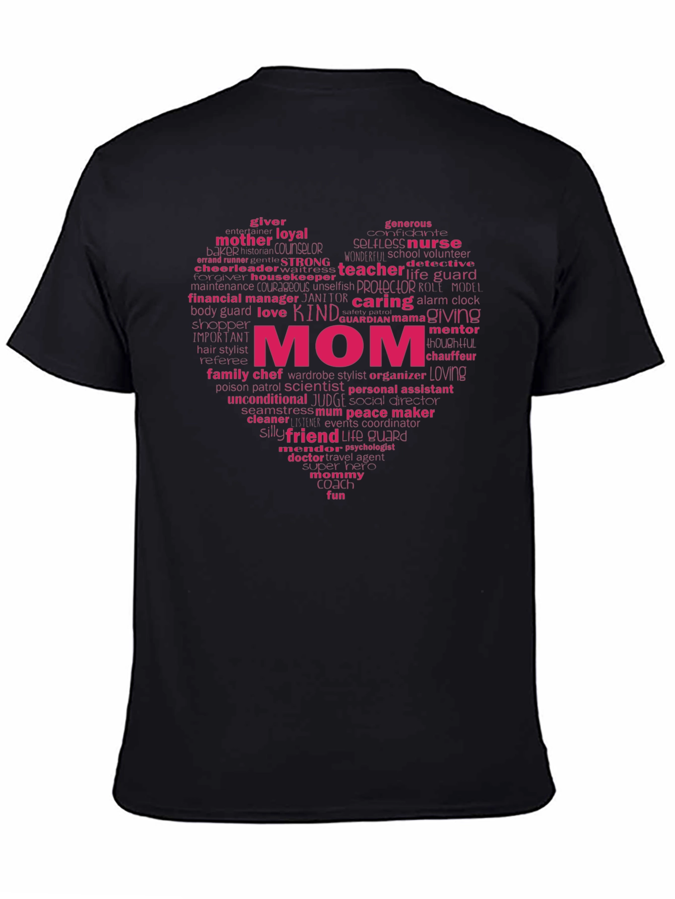 Mom Heart Word Art T-Shirt - Love and Appreciation