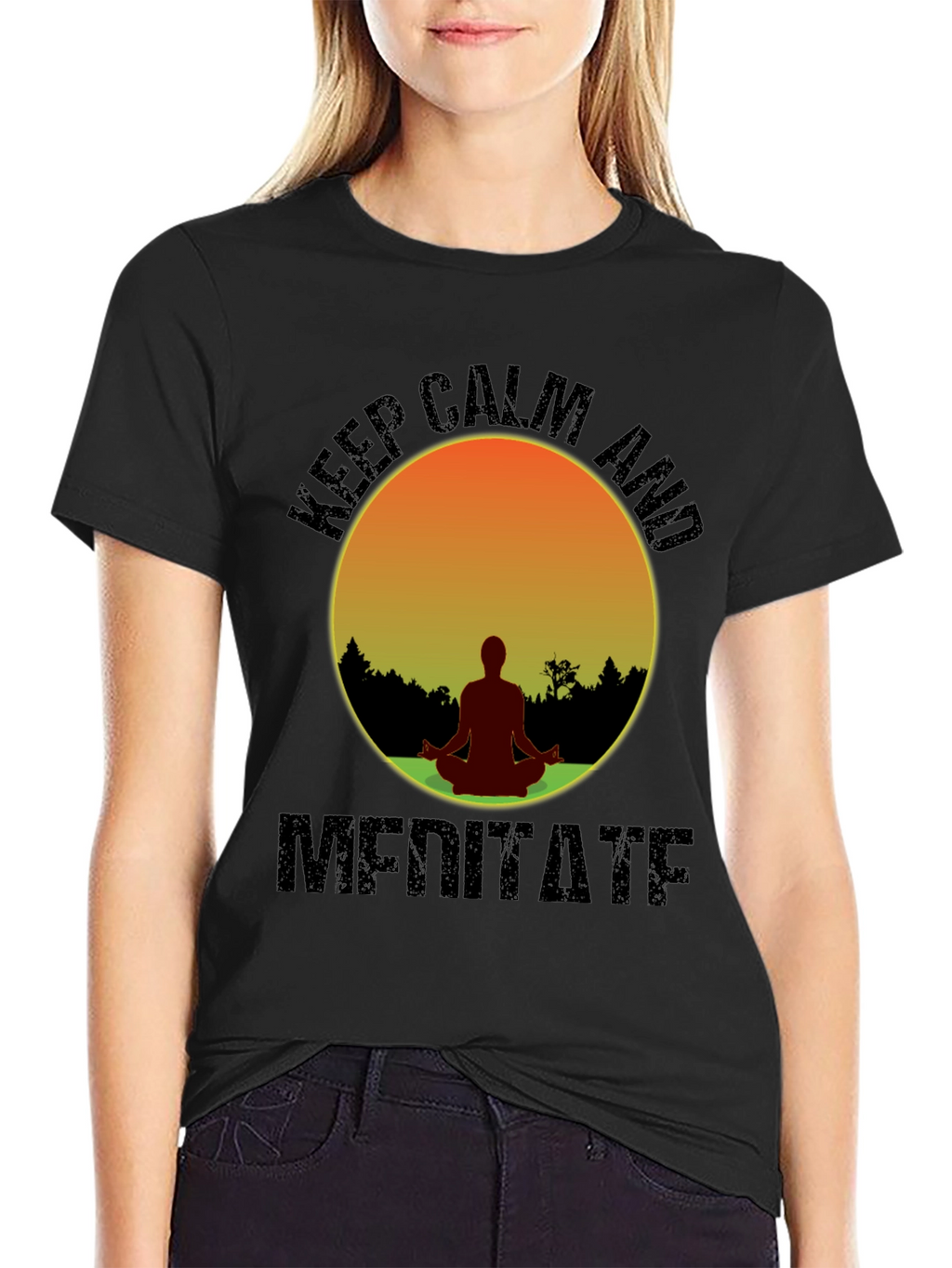 Keep Calm Meditate T-Shirt - Yoga Zen Relaxation Tee
