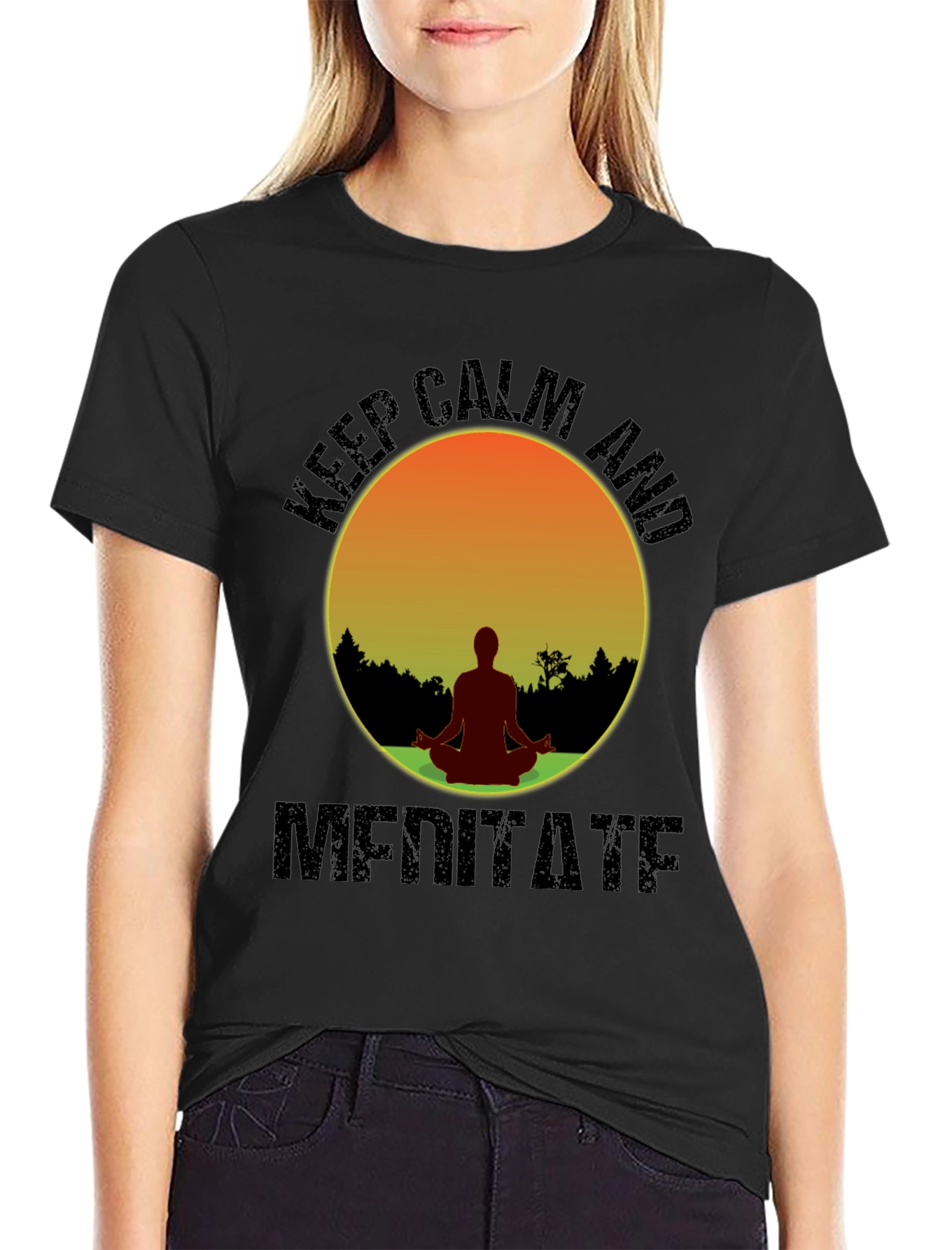 Keep Calm Meditate T-Shirt - Yoga Zen Relaxation Tee