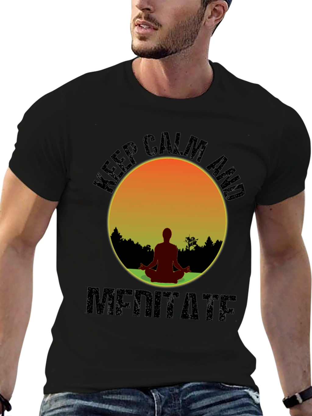 Keep Calm Meditate T-Shirt - Yoga Zen Relaxation Tee