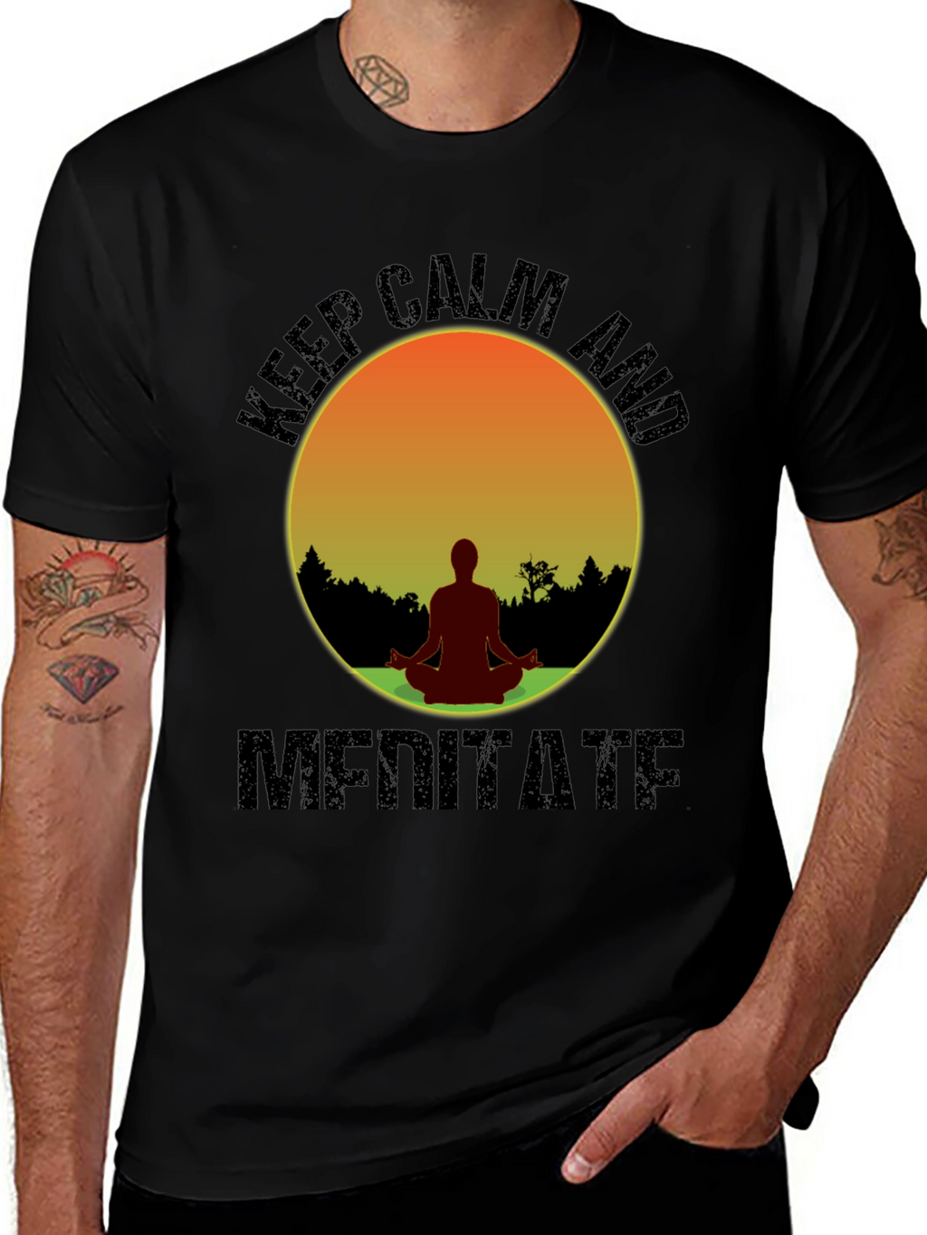 Keep Calm Meditate T-Shirt - Yoga Zen Relaxation Tee