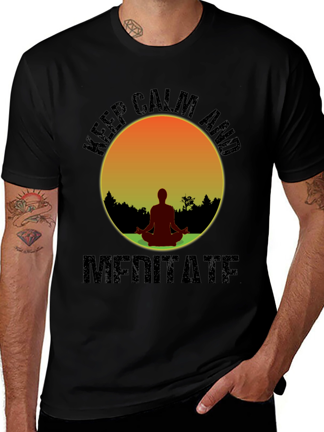 Keep Calm Meditate T-Shirt - Yoga Zen Relaxation Tee