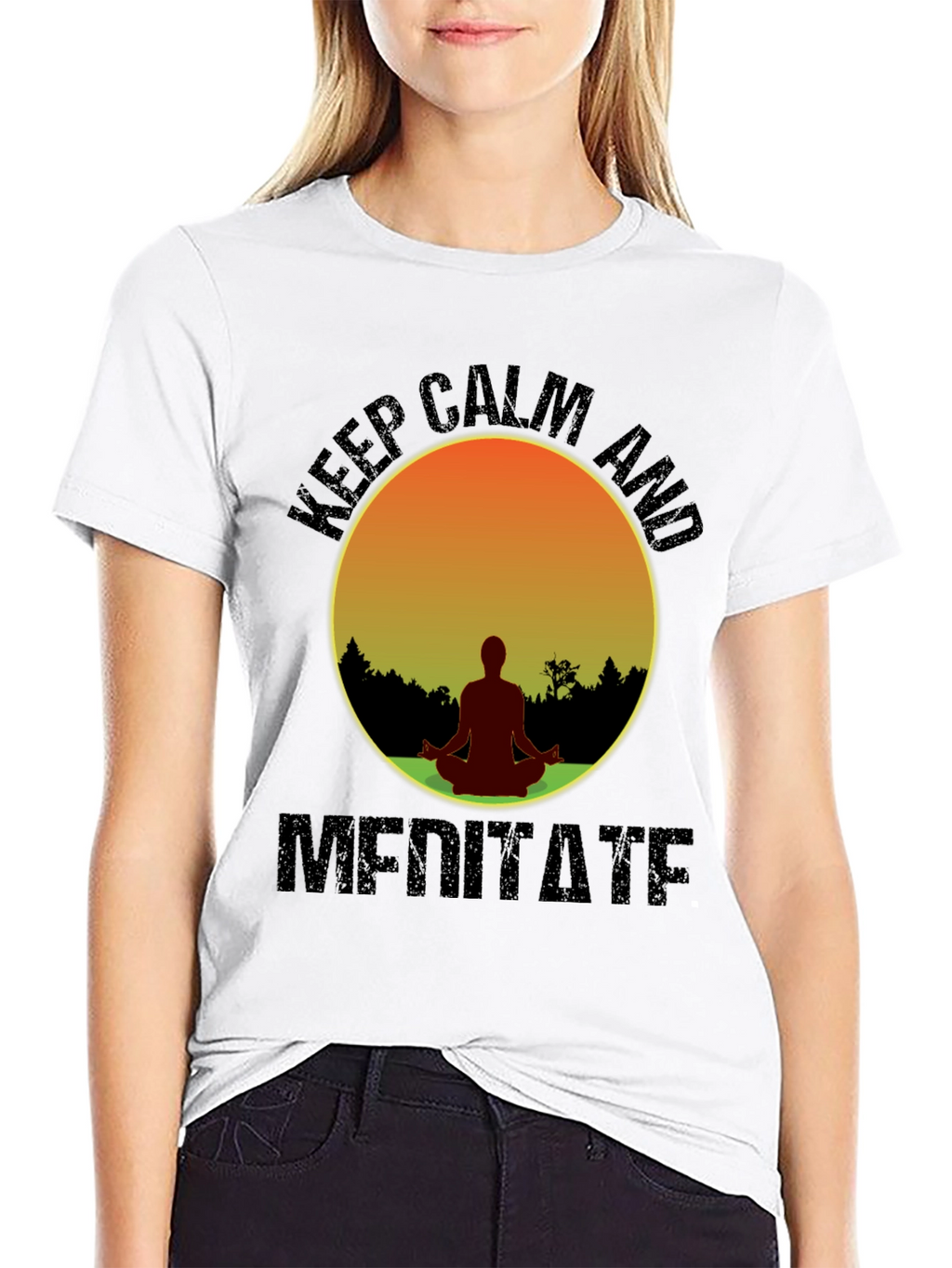 Keep Calm Meditate T-Shirt - Yoga Zen Relaxation Tee