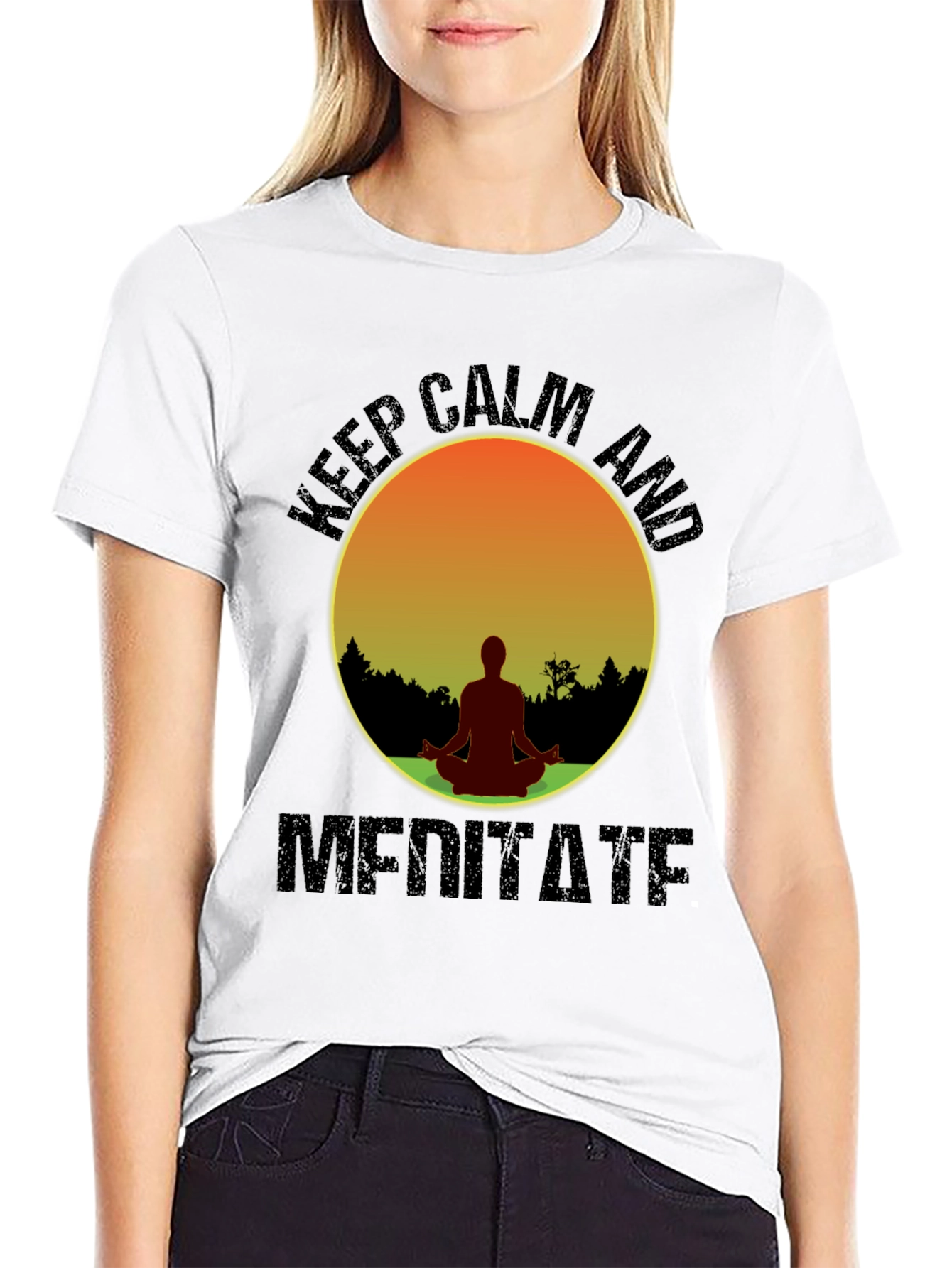 Keep Calm Meditate T-Shirt - Yoga Zen Relaxation Tee