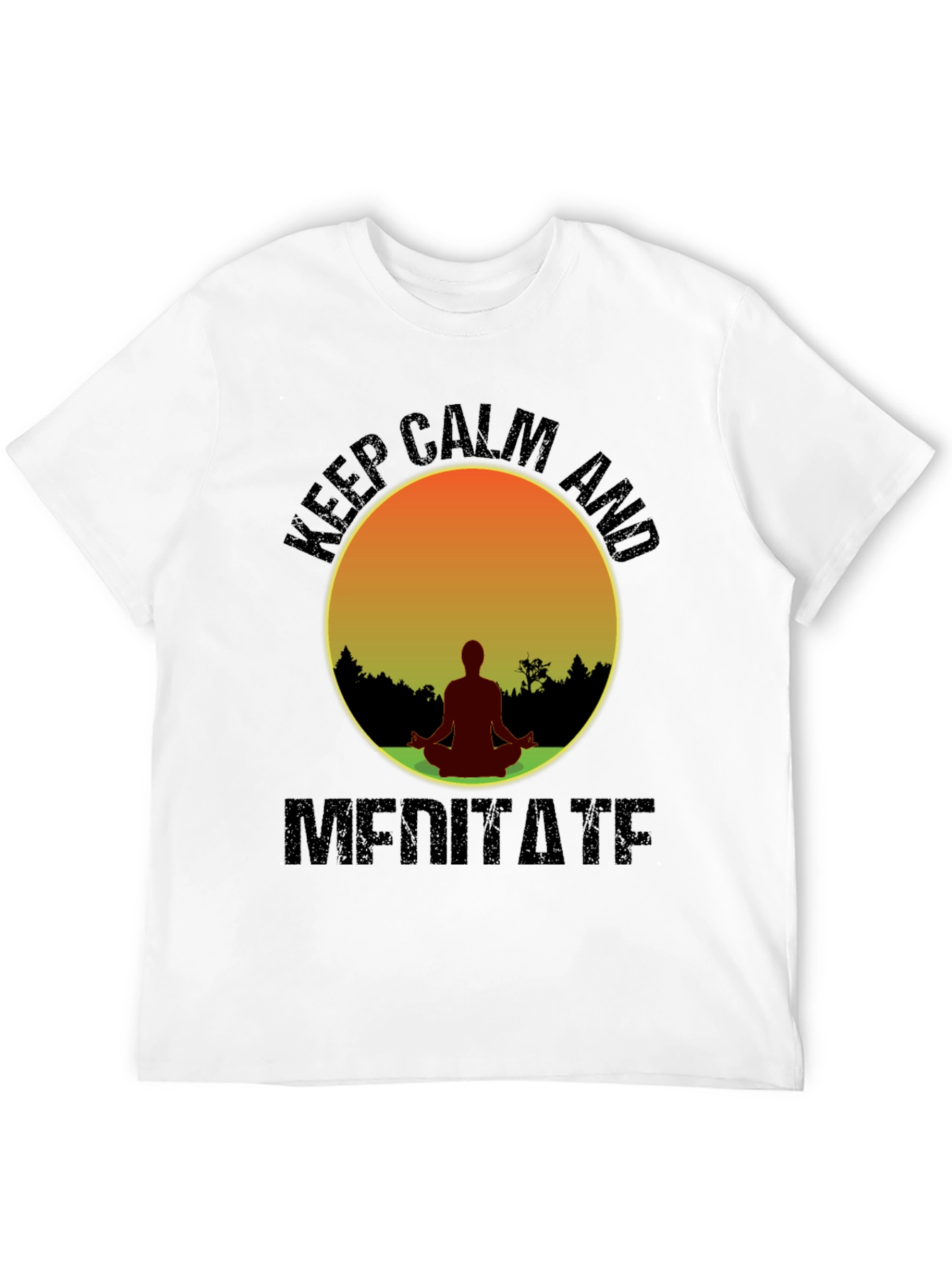 Keep Calm Meditate T-Shirt - Yoga Zen Relaxation Tee