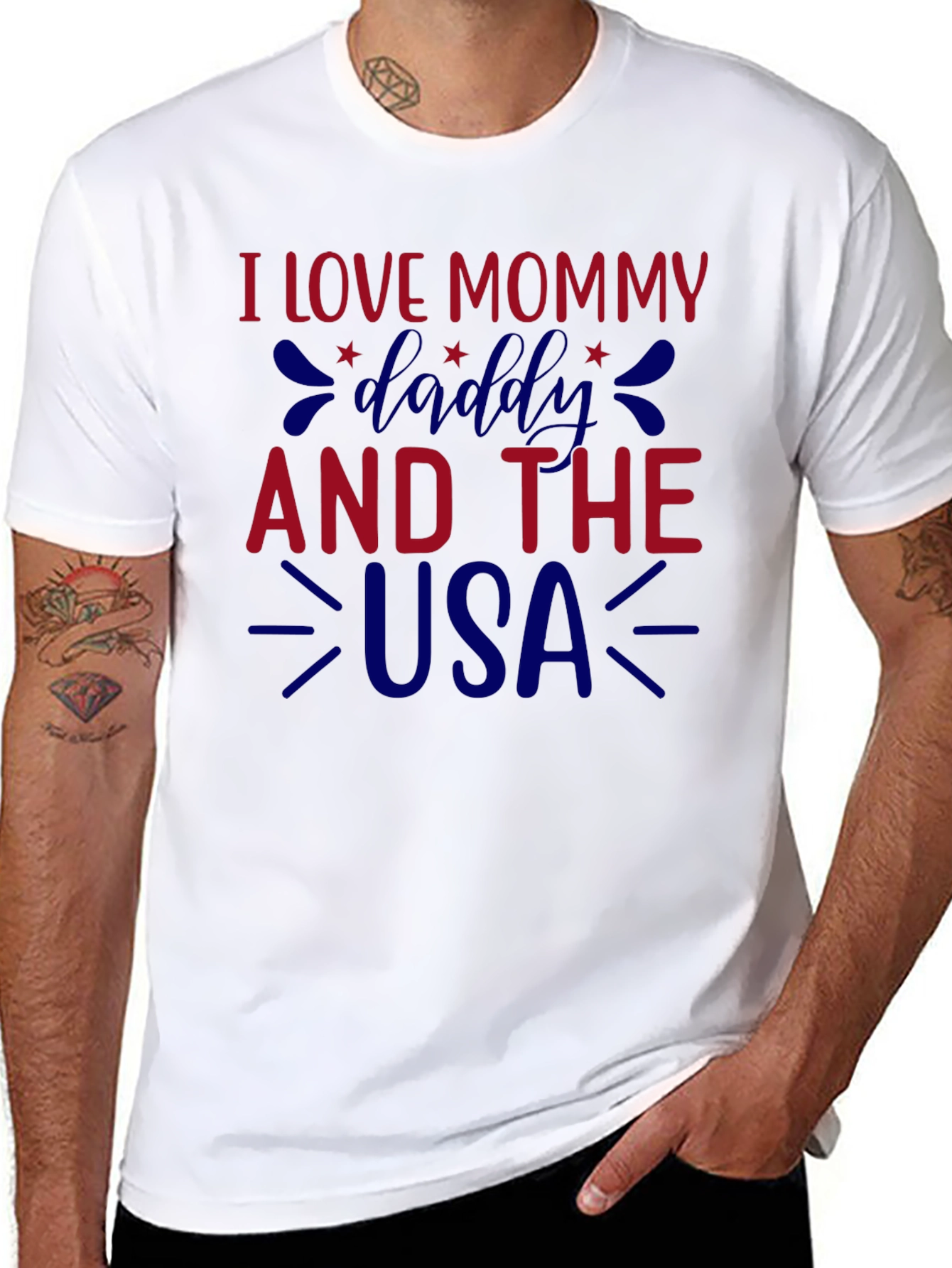 I Love Mommy Daddy and the USA Graphic Tee