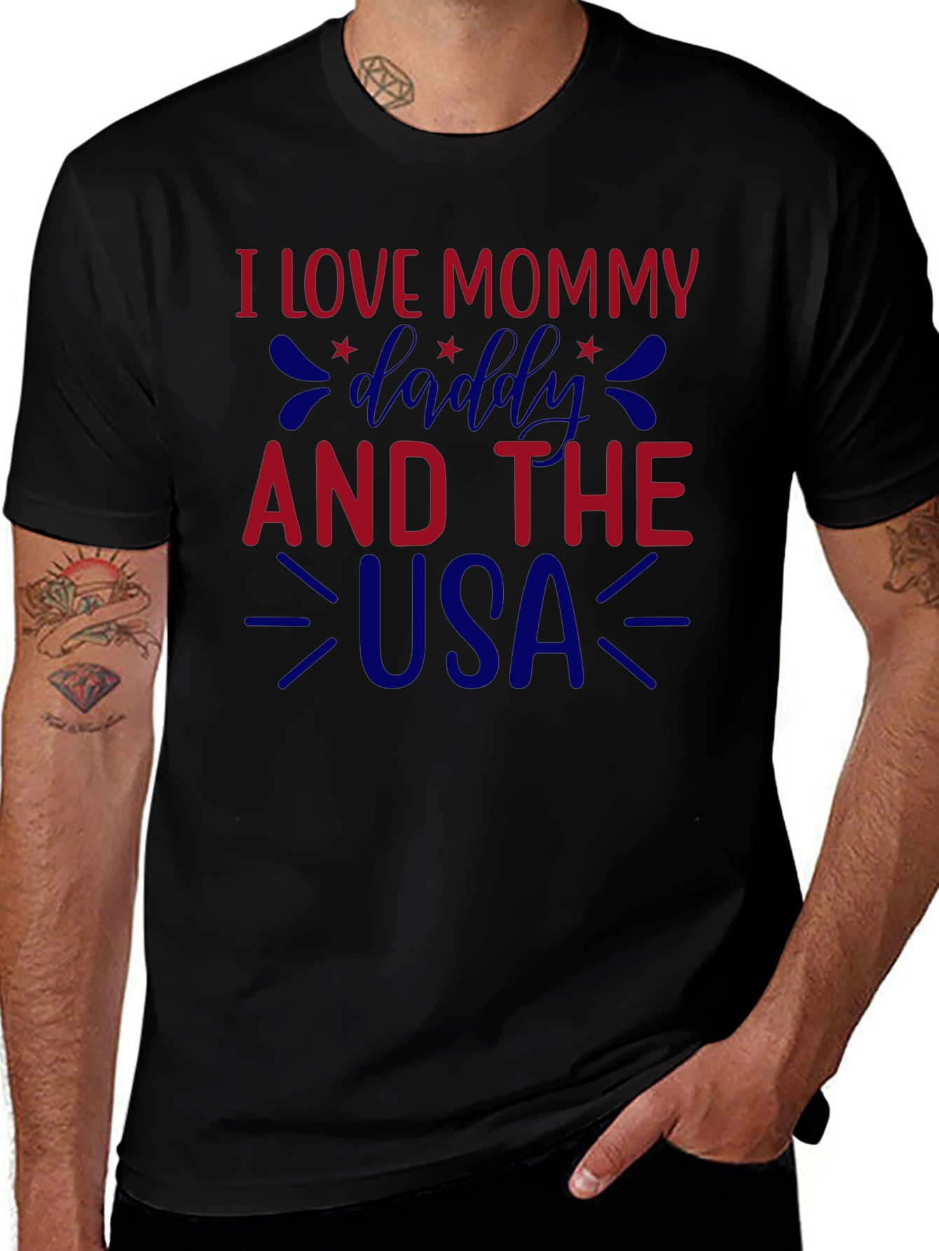 I Love Mommy Daddy and the USA Graphic Tee