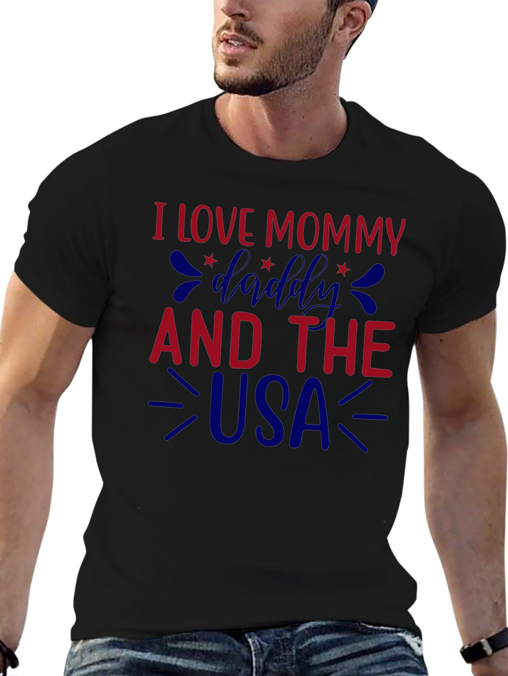 I Love Mommy Daddy and the USA Graphic Tee