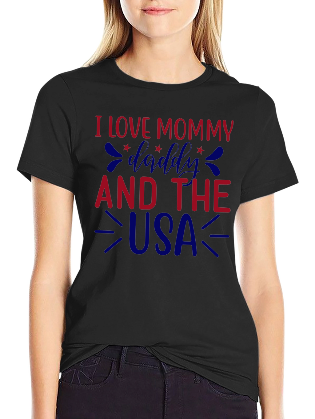 I Love Mommy Daddy and the USA Graphic Tee