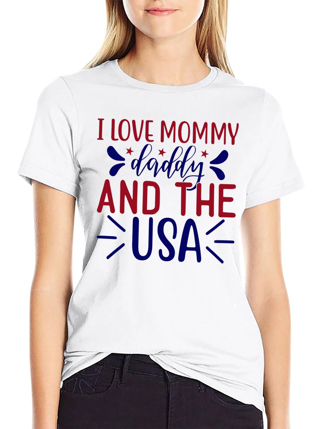 I Love Mommy Daddy and the USA Graphic Tee