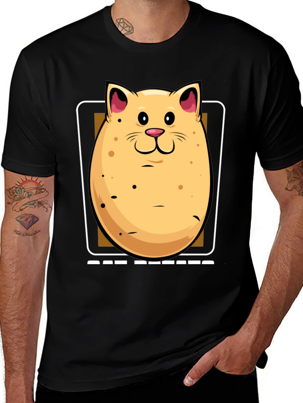 Potato Cat Graphic Tee - Funny & Unique T-Shirt