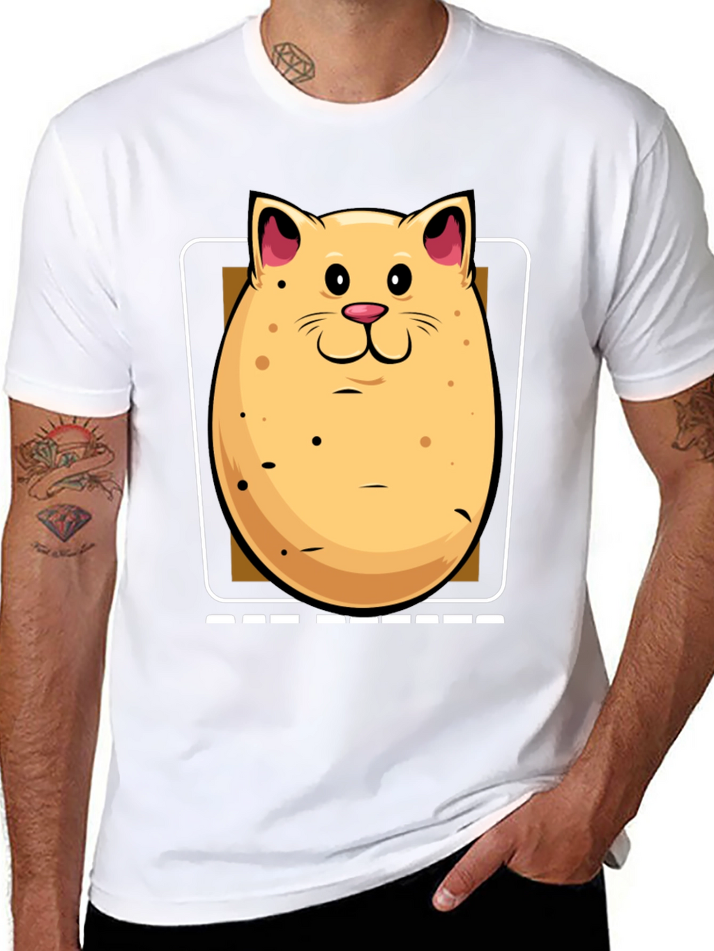 Potato Cat Graphic Tee - Funny & Unique T-Shirt