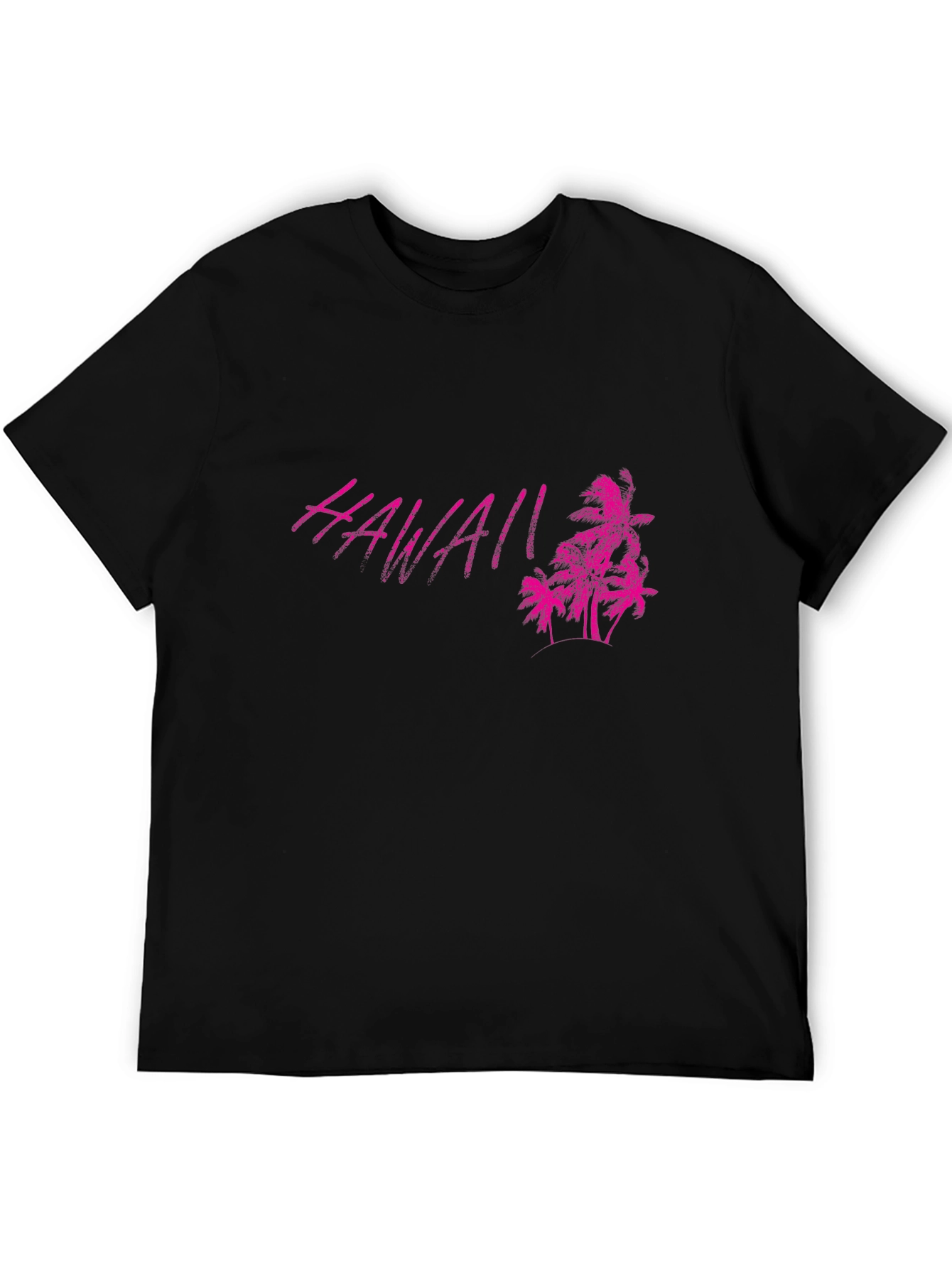 Hawaii Palm Tree Graphic Black T-Shirt