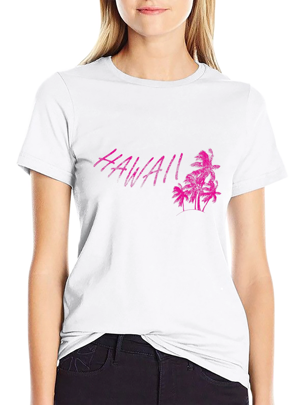 Hawaii Palm Tree Graphic Black T-Shirt