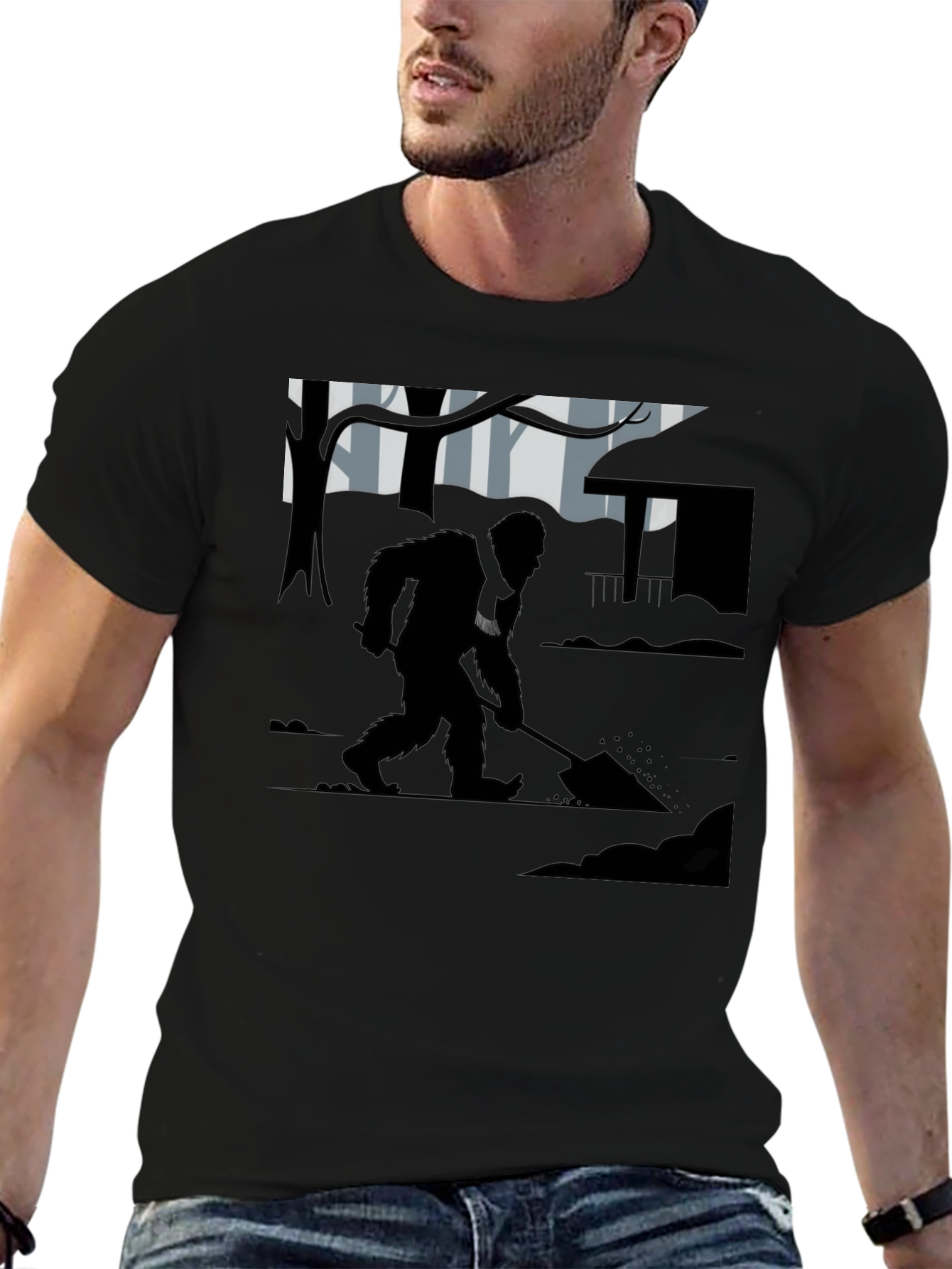 Bigfoot Digging T-Shirt - Cryptid Tee
