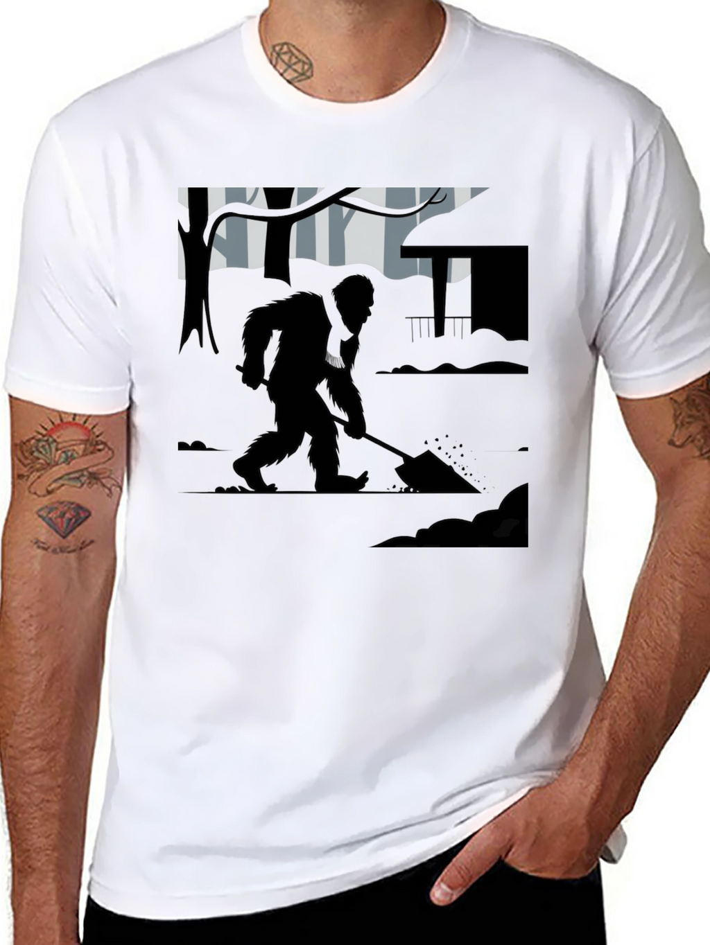 Bigfoot Digging T-Shirt - Cryptid Tee