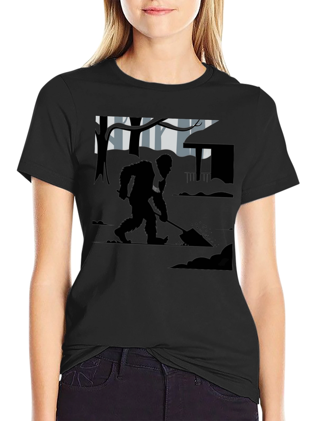 Bigfoot Digging T-Shirt - Cryptid Tee