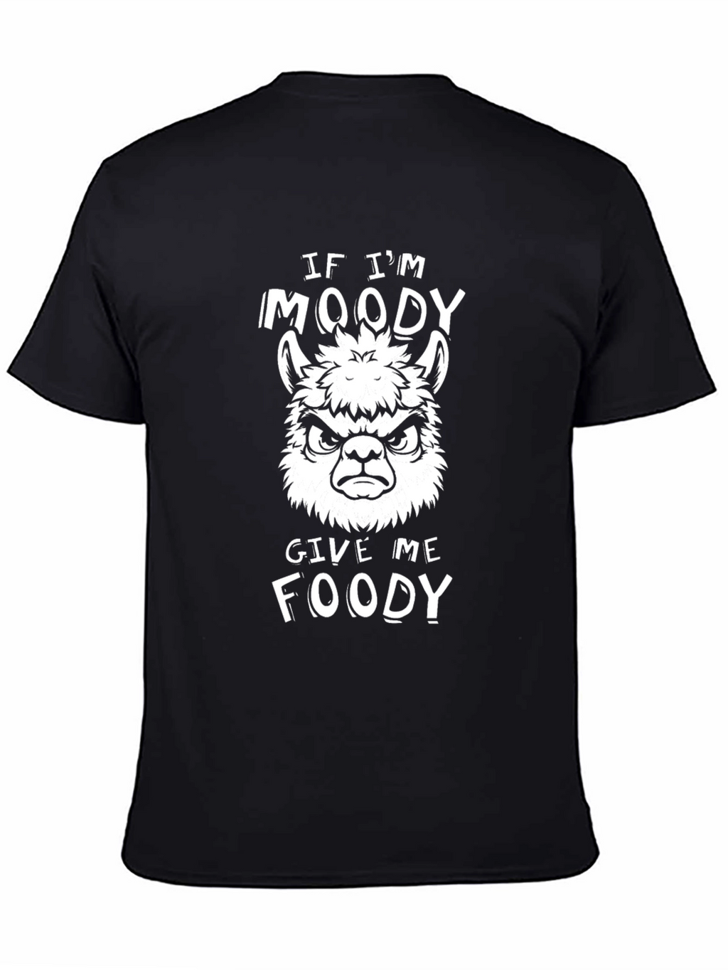 Moody Llama Foody Graphic T-Shirt - Funny Novelty Tee