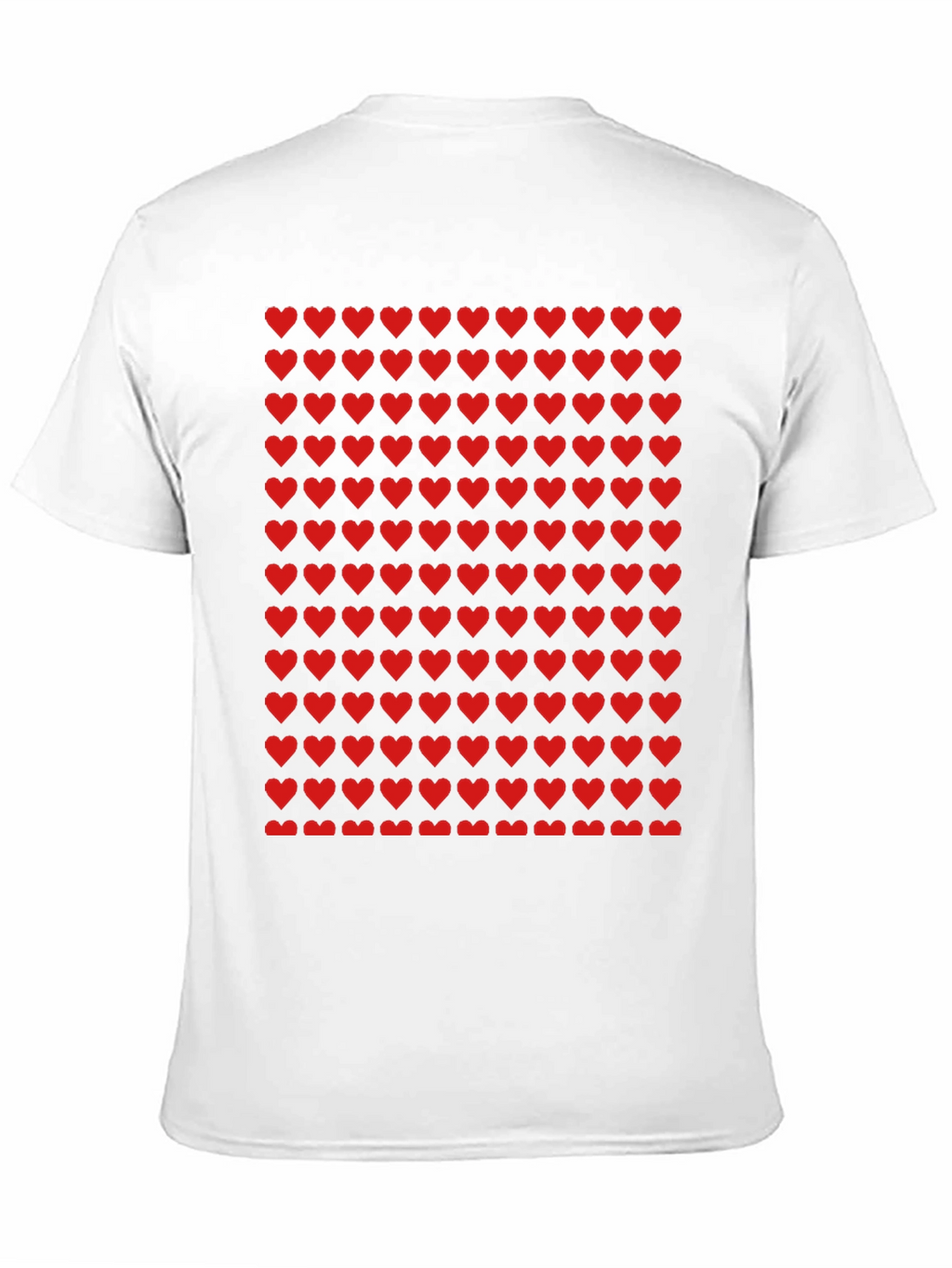 Red Heart Pattern Black T-Shirt