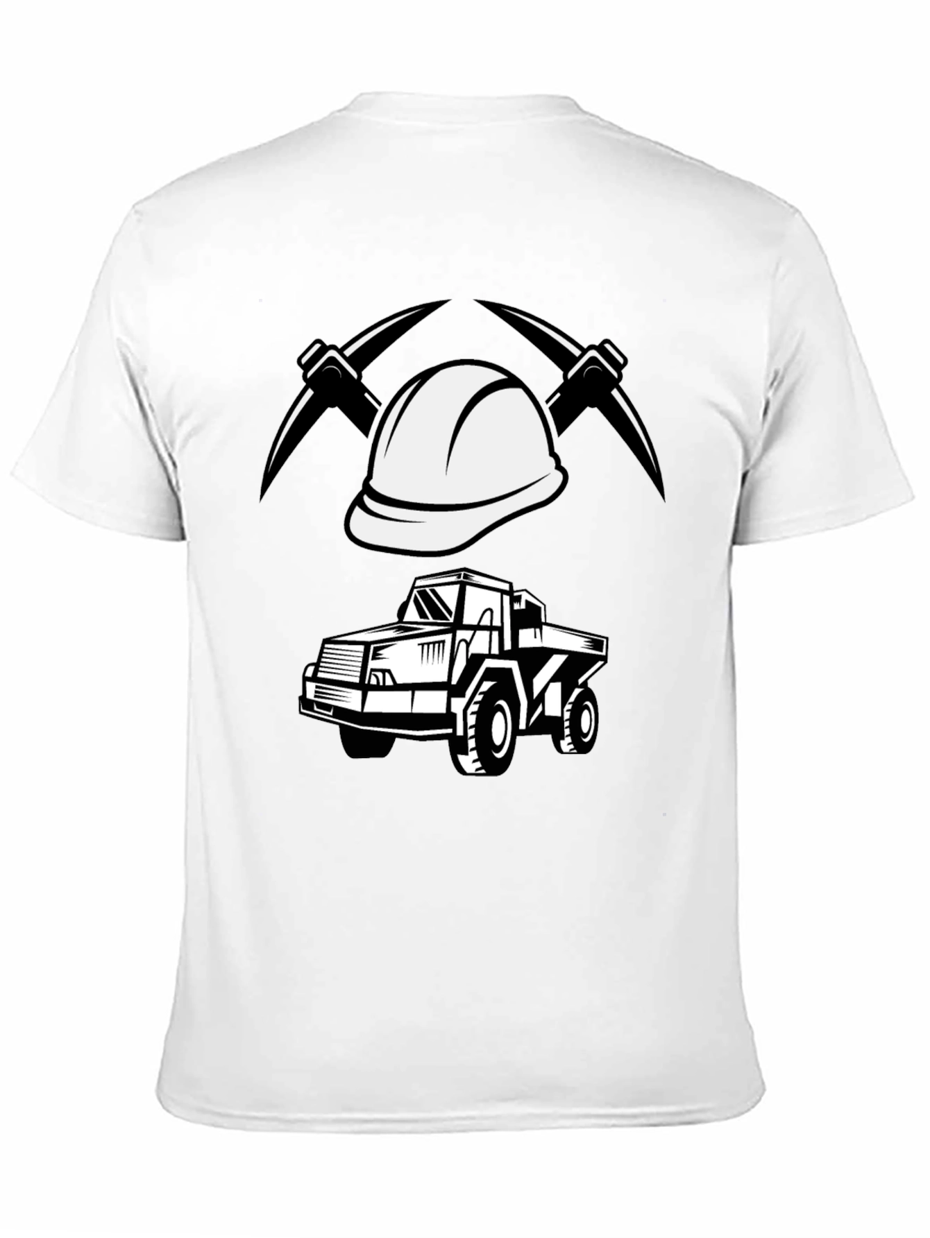 Mining Crew T-Shirt - Bold Graphic Print Black Tee