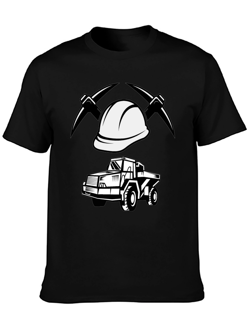 Mining Crew T-Shirt - Bold Graphic Print Black Tee