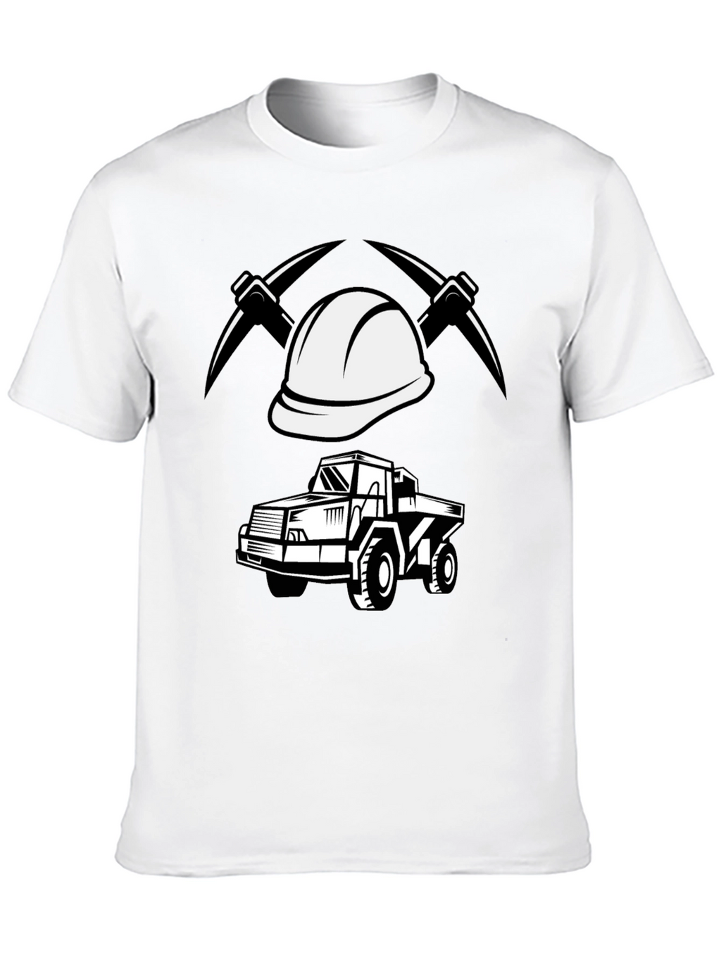Mining Crew T-Shirt - Bold Graphic Print Black Tee