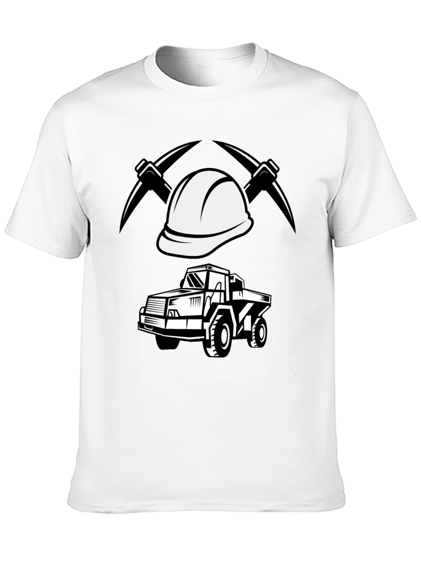 Mining Crew T-Shirt - Bold Graphic Print Black Tee