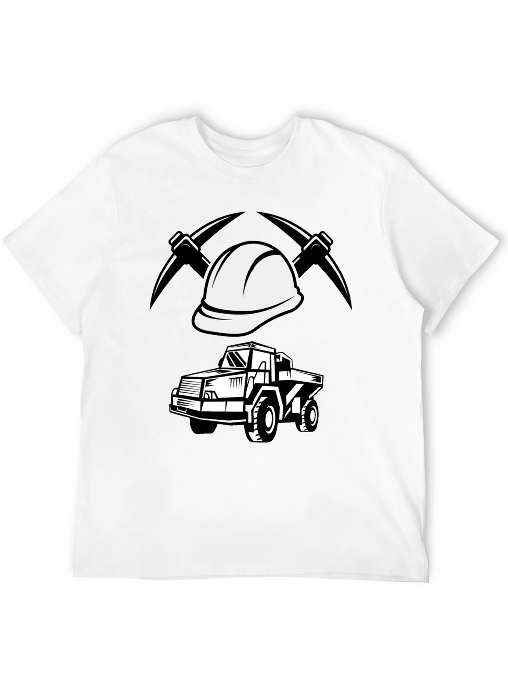 Mining Crew T-Shirt - Bold Graphic Print Black Tee