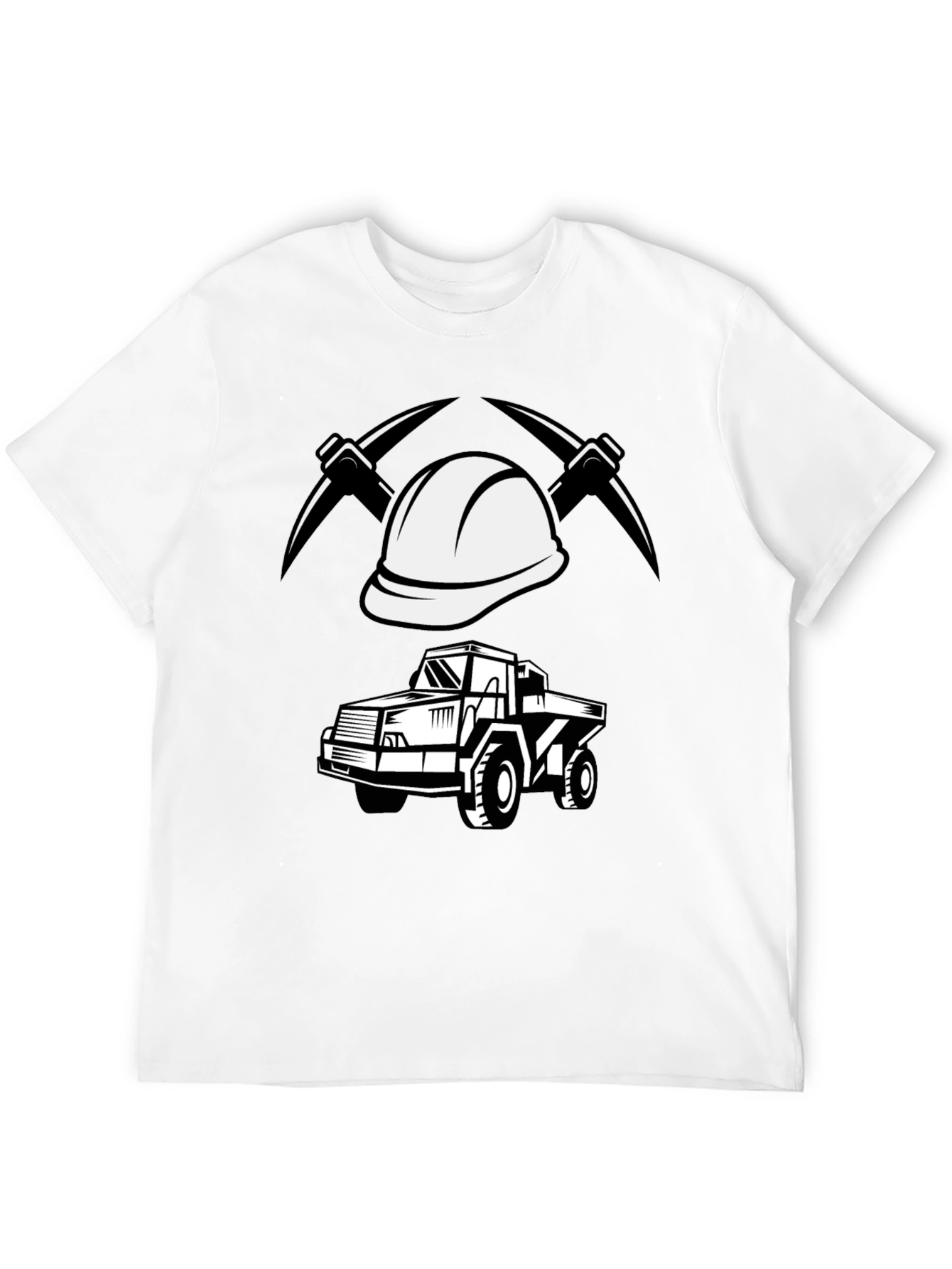 Mining Crew T-Shirt - Bold Graphic Print Black Tee
