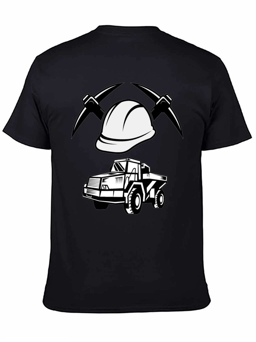 Mining Crew T-Shirt - Bold Graphic Print Black Tee