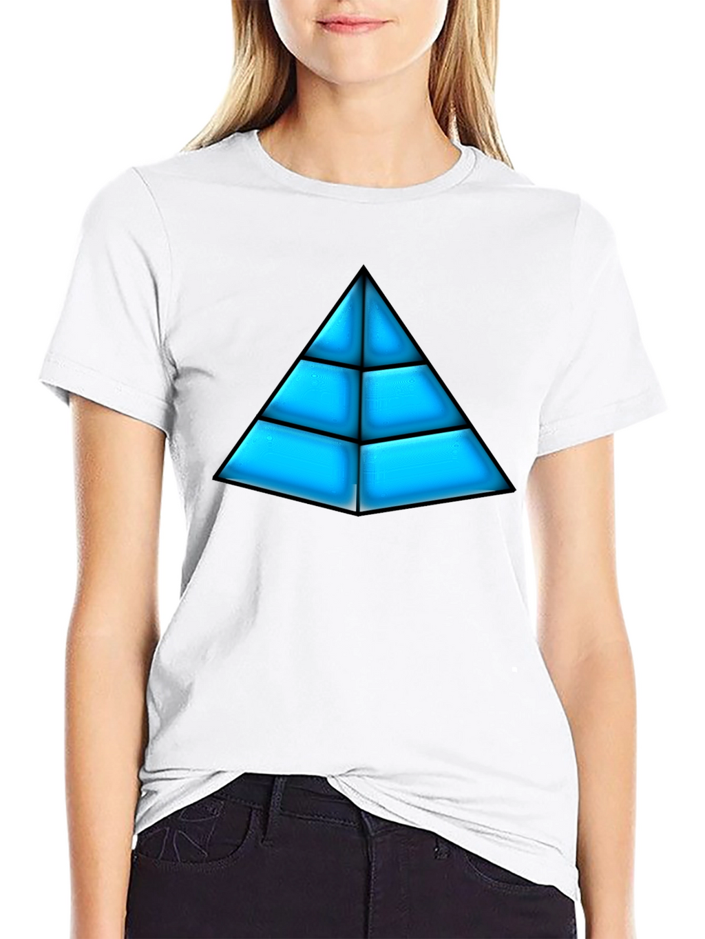 Geometric Pyramid Graphic Tee - Bold Design