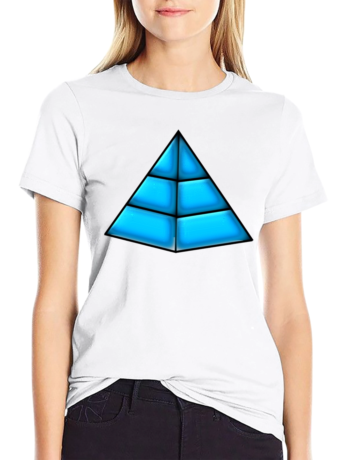 Geometric Pyramid Graphic Tee - Bold Design