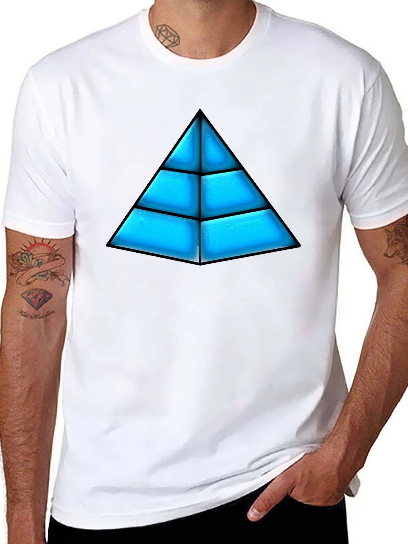 Geometric Pyramid Graphic Tee - Bold Design