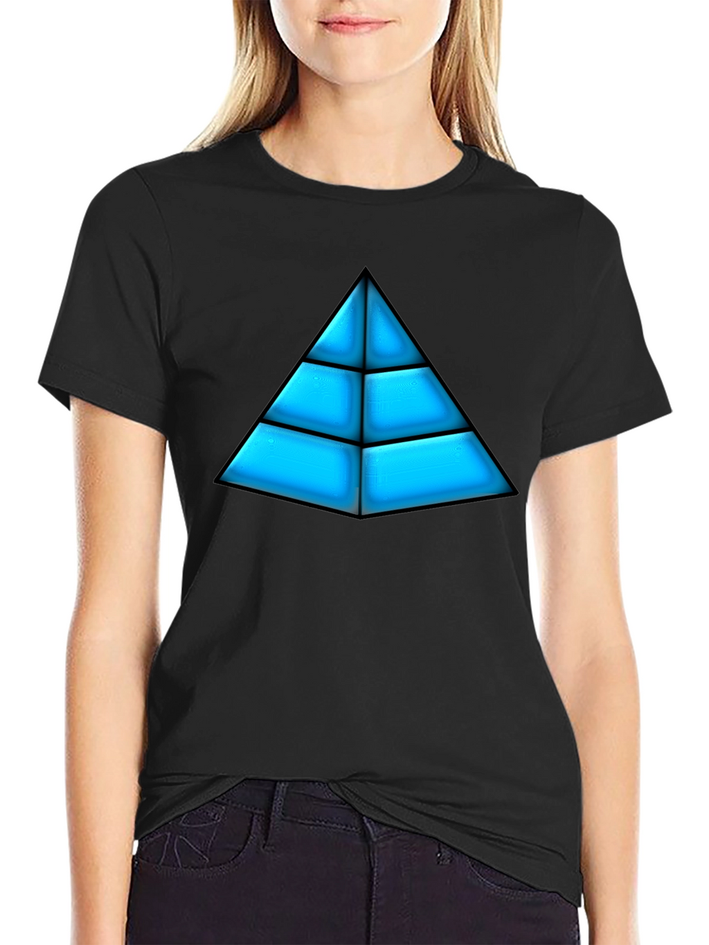 Geometric Pyramid Graphic Tee - Bold Design