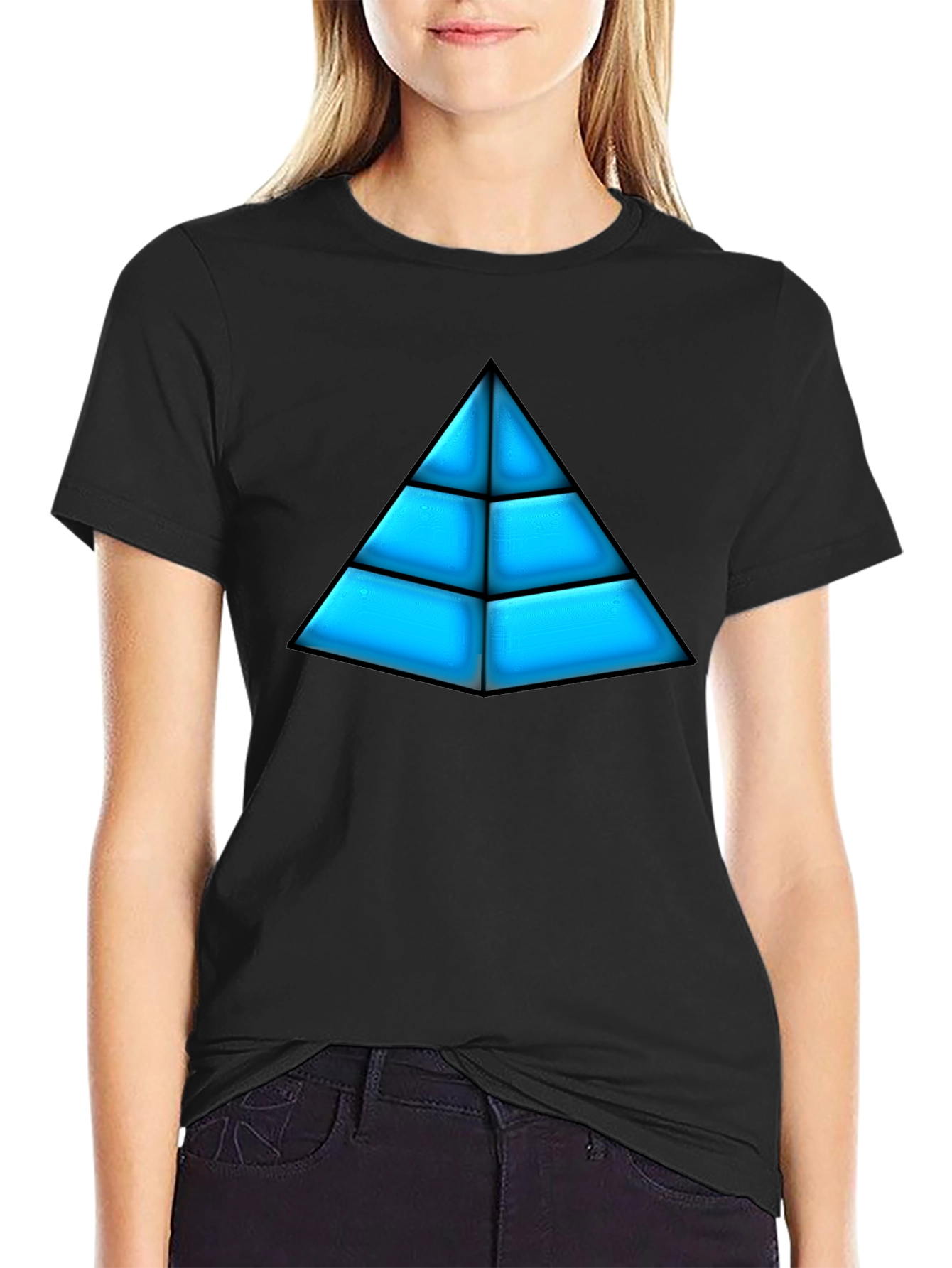 Geometric Pyramid Graphic Tee - Bold Design