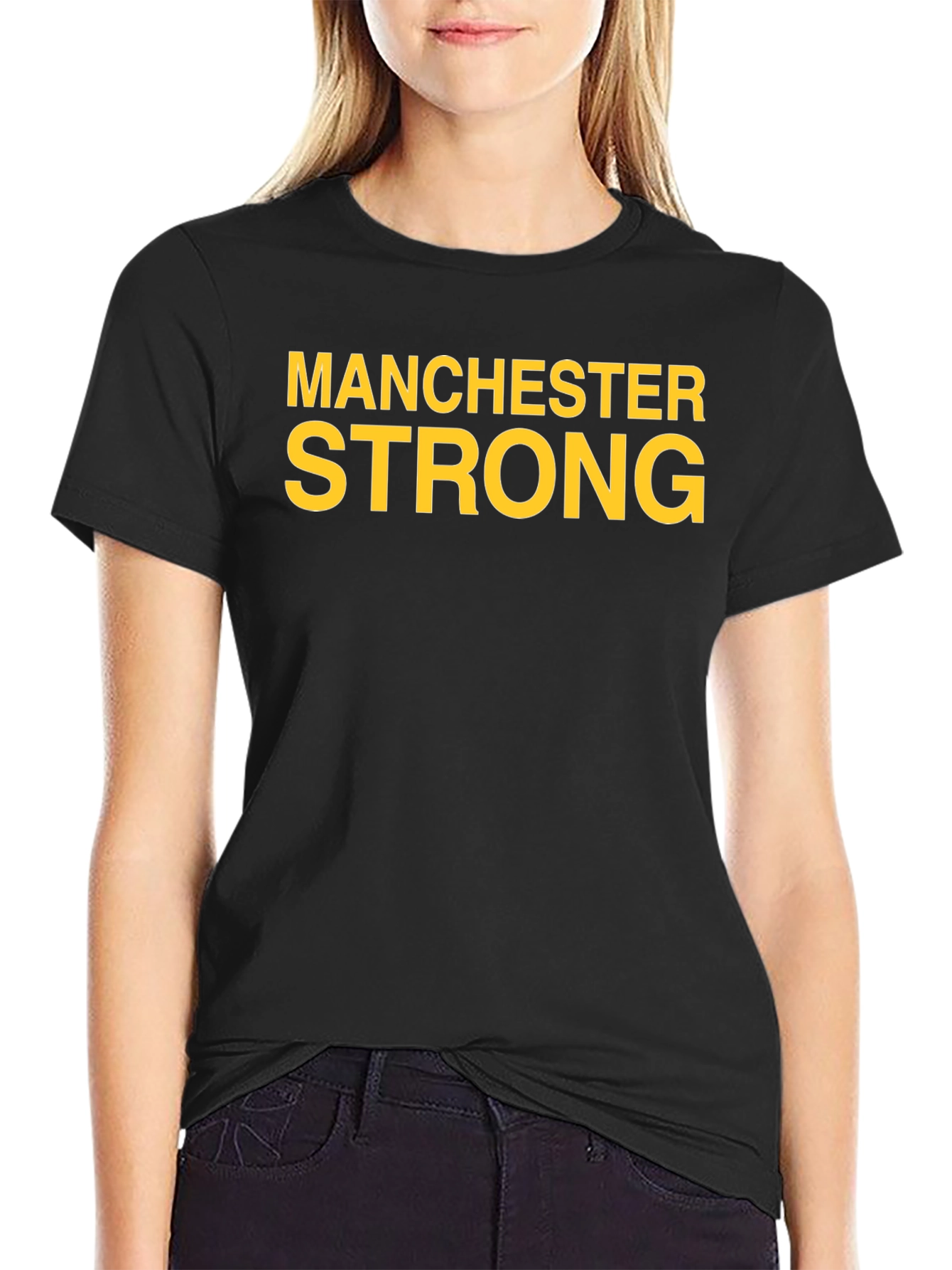 Manchester Strong Graphic Tee - Black Cotton T-Shirt