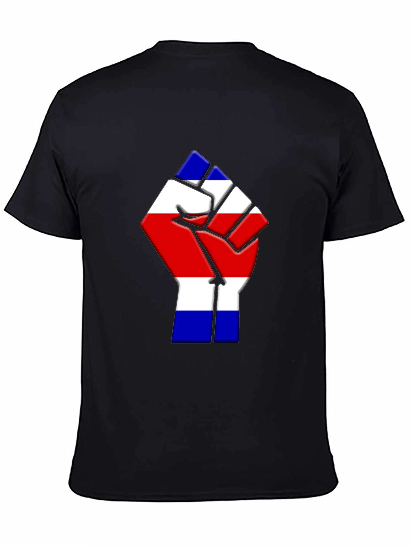 Costa Rica Flag Fist T-Shirt - Black