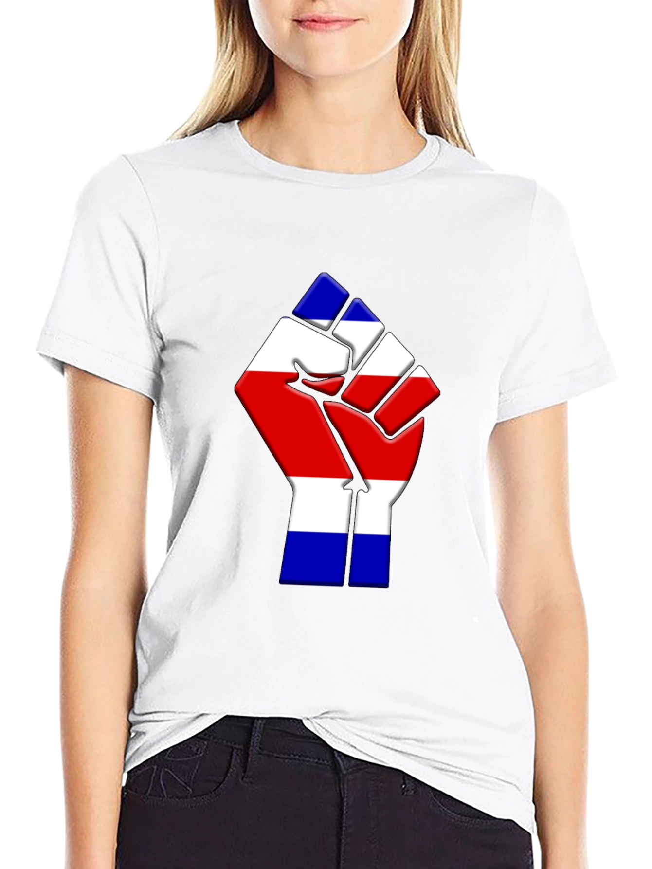 Costa Rica Flag Fist T-Shirt - Black