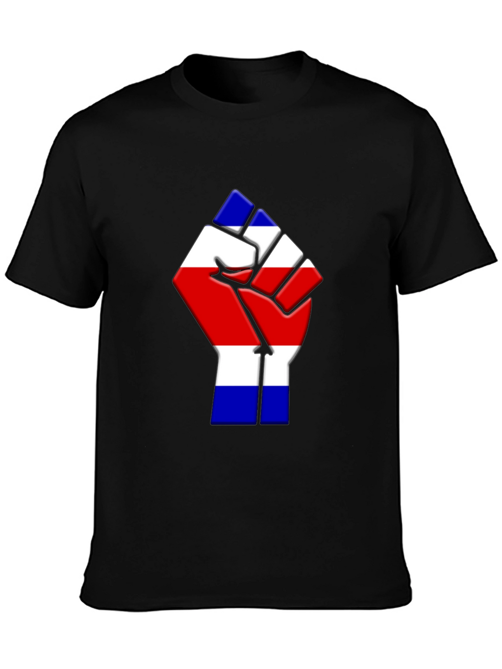 Costa Rica Flag Fist T-Shirt - Black