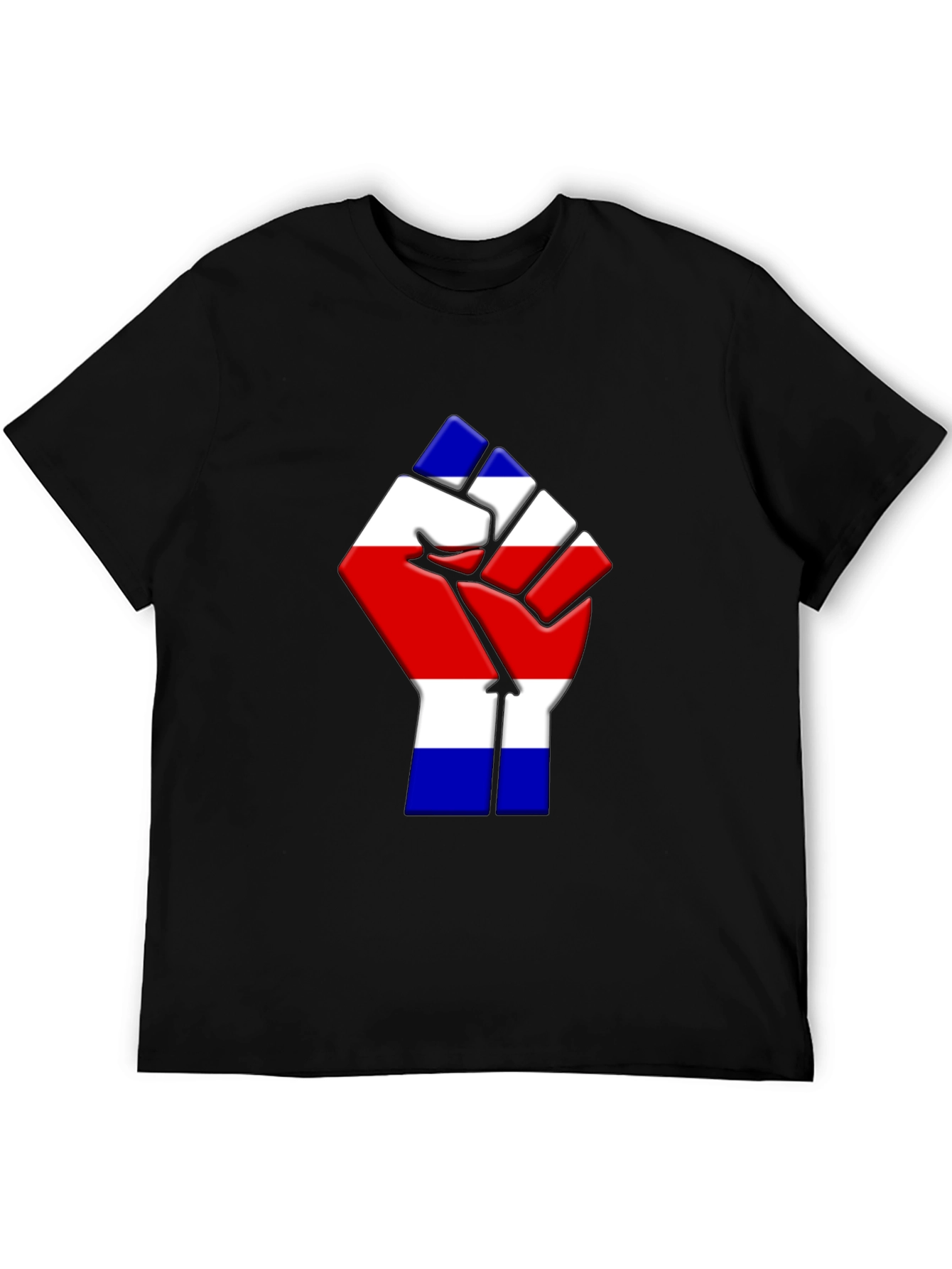 Costa Rica Flag Fist T-Shirt - Black