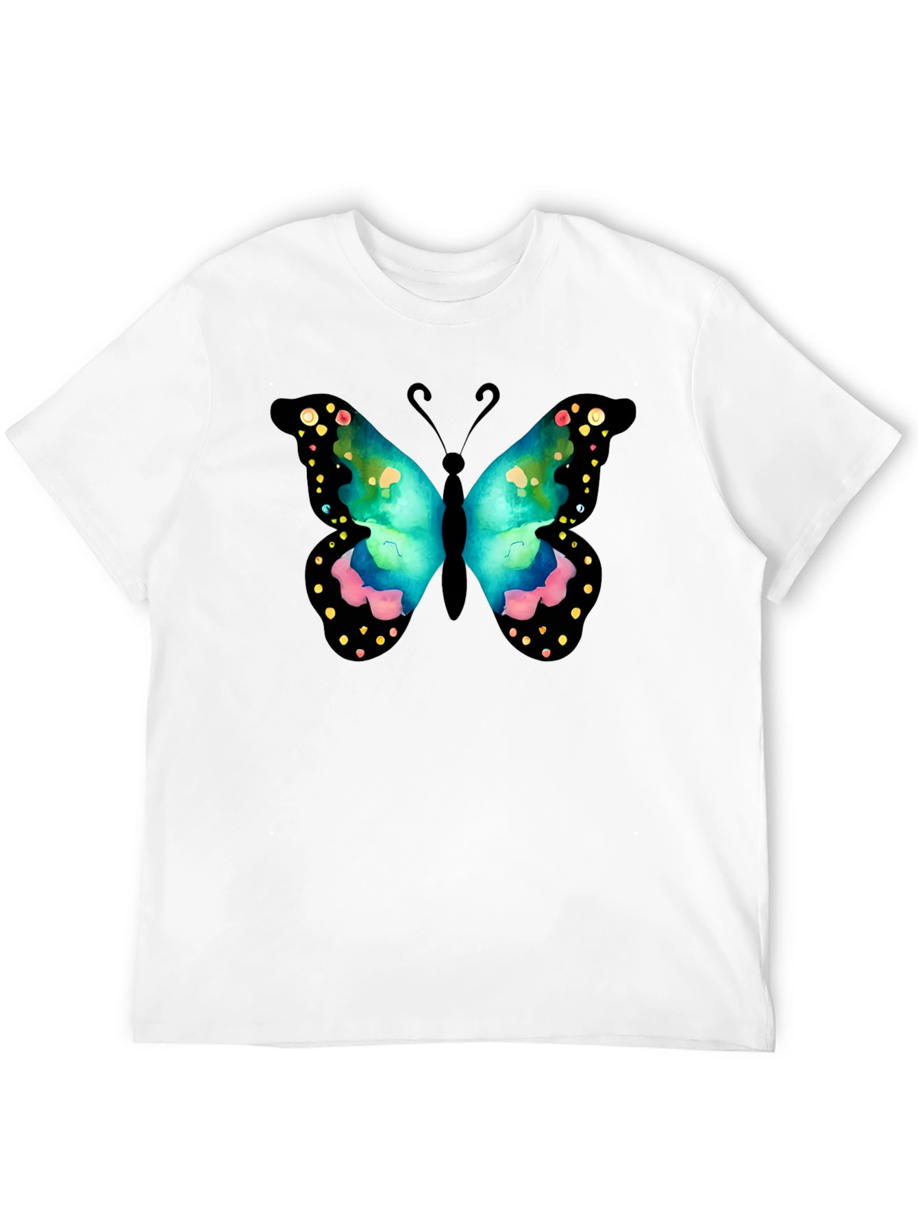 Butterfly Graphic Print Crew Neck T-Shirt