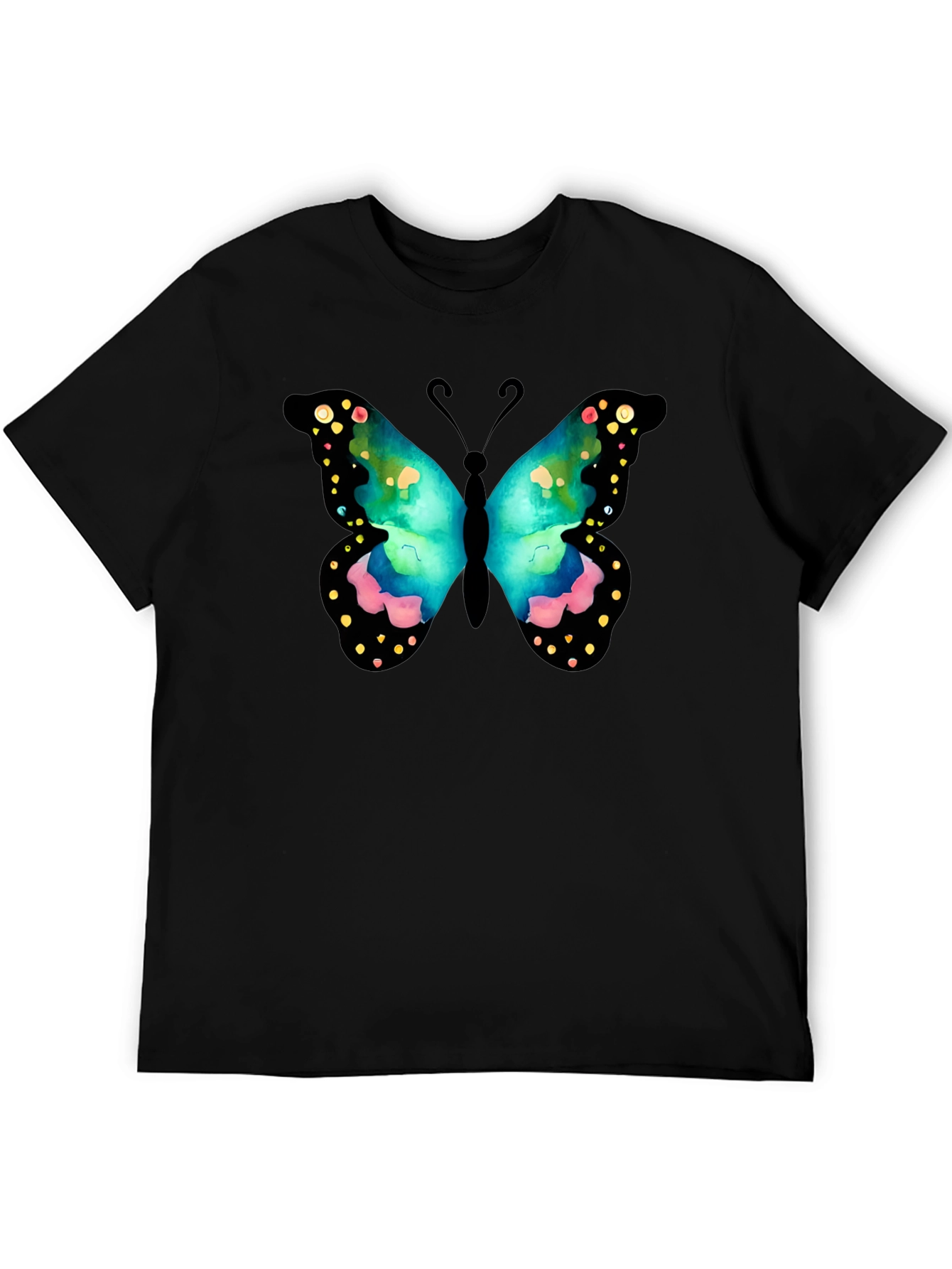 Butterfly Graphic Print Crew Neck T-Shirt