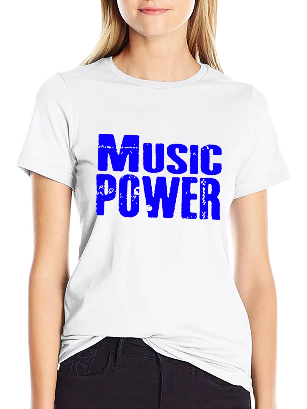 Music Power Graphic Tee - Stylish Crew Neck T-Shirt