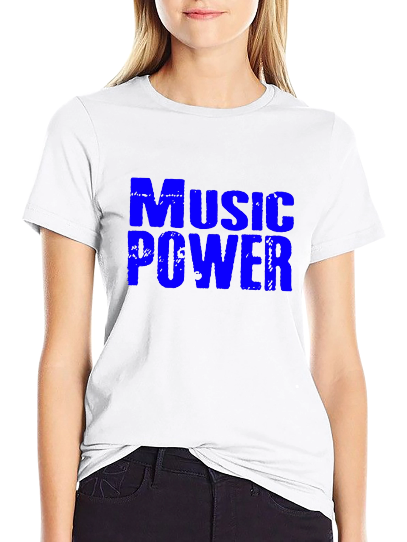 Music Power Graphic Tee - Stylish Crew Neck T-Shirt