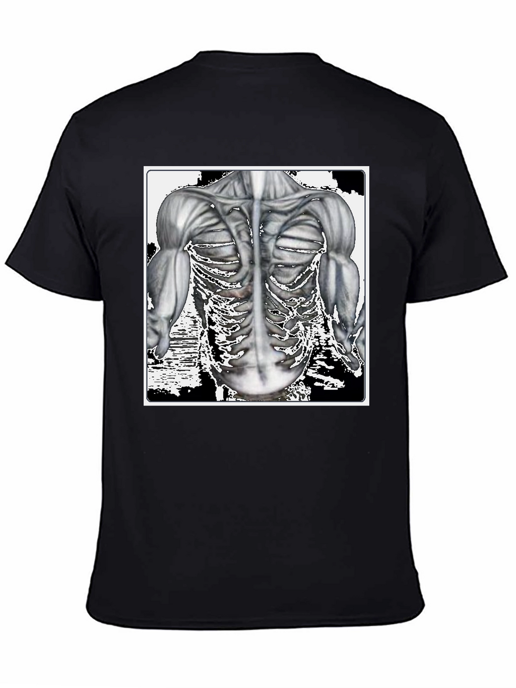 Anatomy Black T-Shirt: Muscle & Bone Design