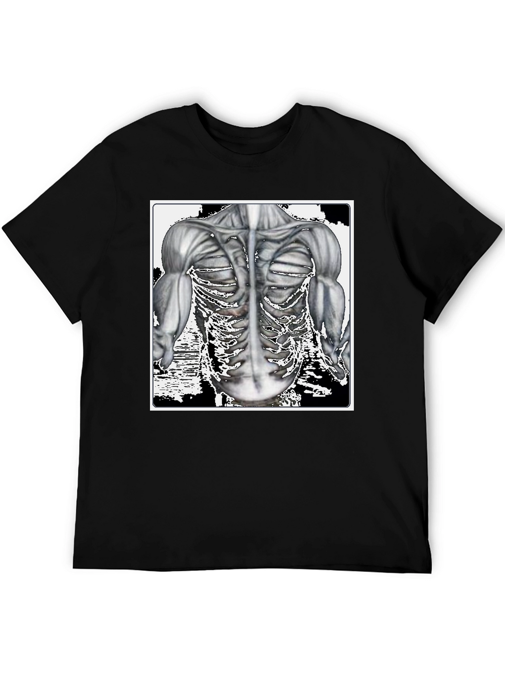 Anatomy Black T-Shirt: Muscle & Bone Design