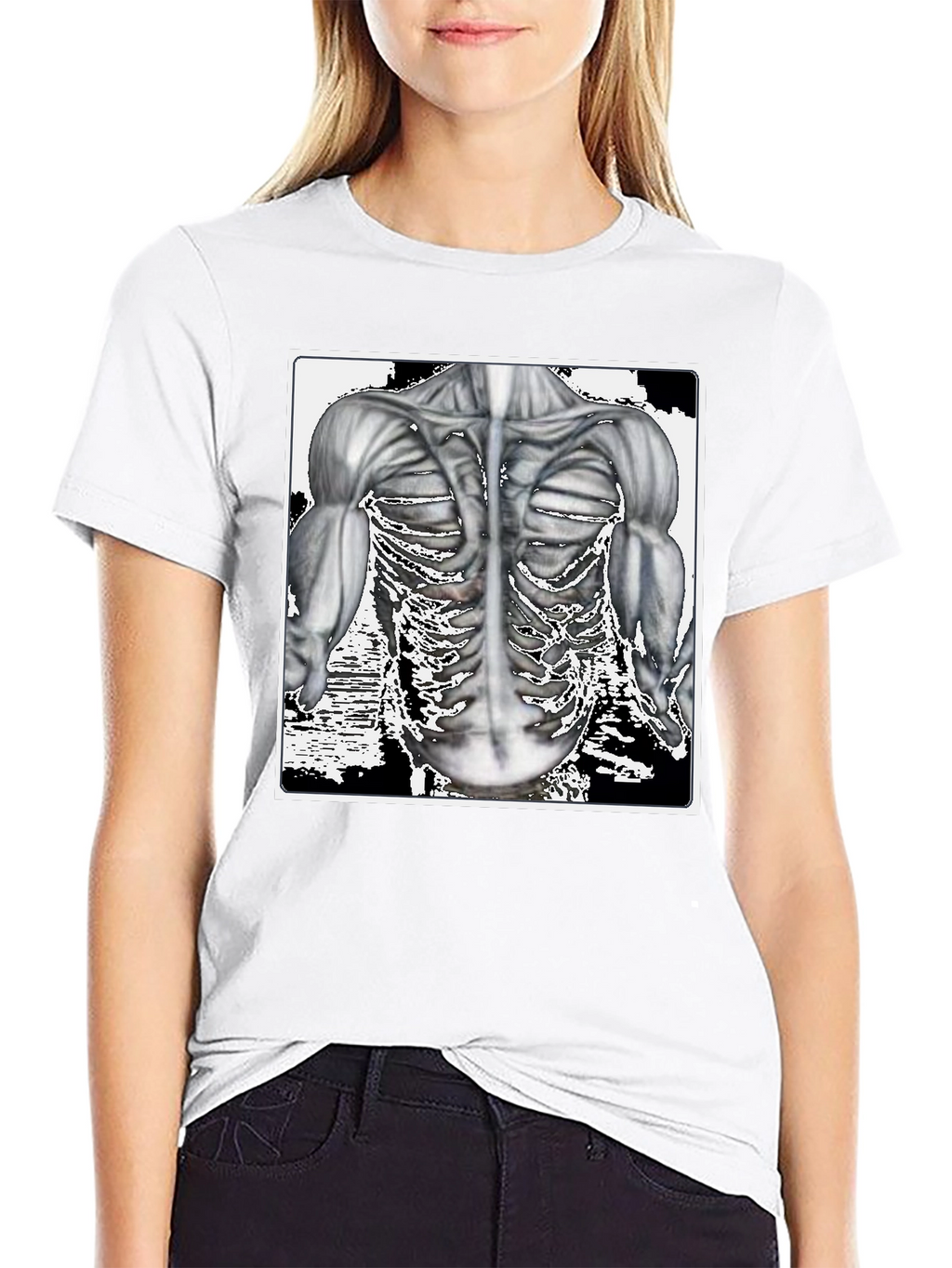 Anatomy Black T-Shirt: Muscle & Bone Design