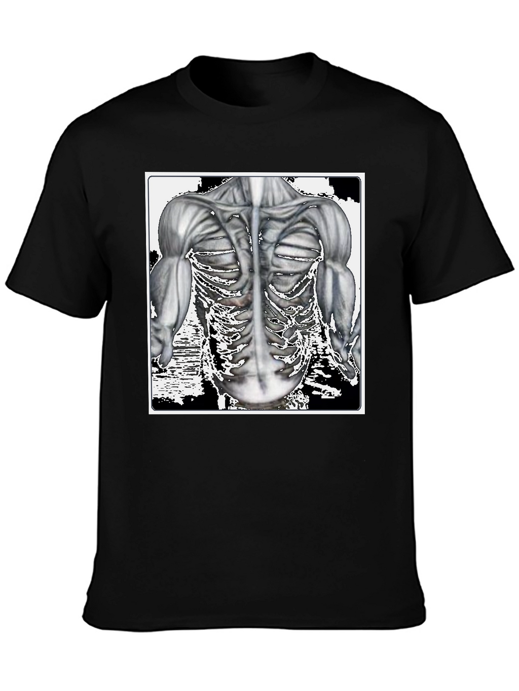 Anatomy Black T-Shirt: Muscle & Bone Design