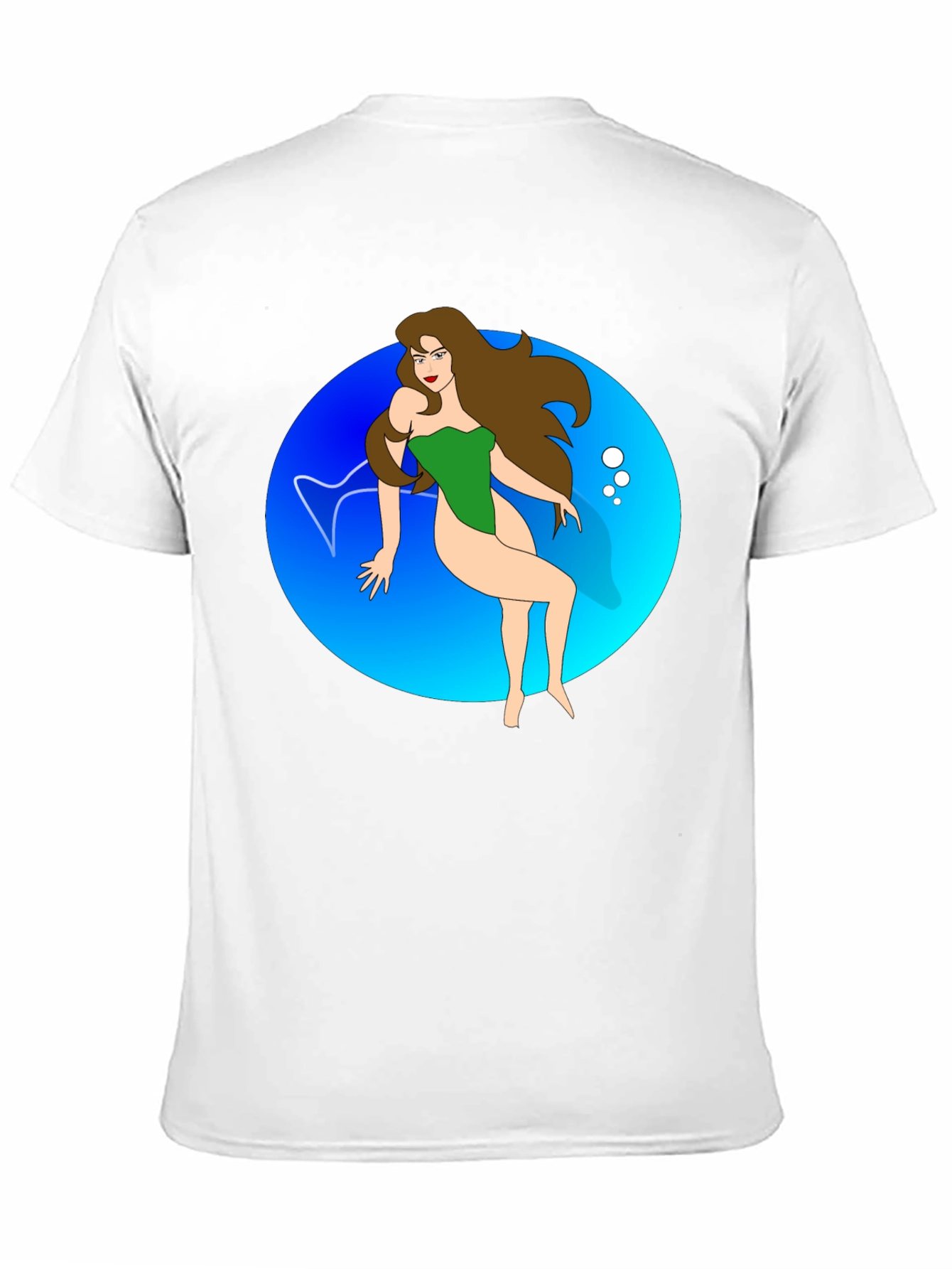 Cartoon Mermaid Black T-Shirt