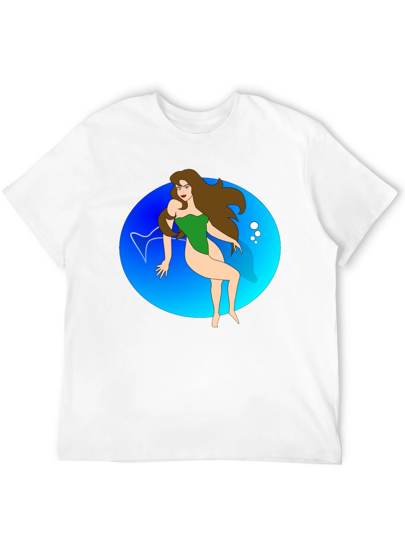 Cartoon Mermaid Black T-Shirt